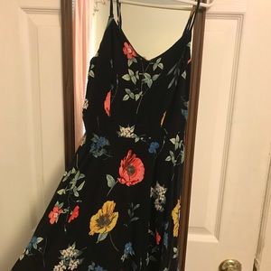 Black spring themed dress with flowers